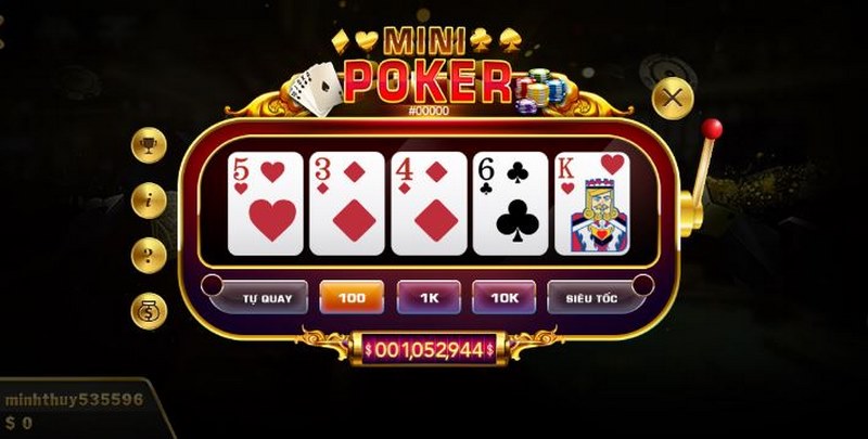 Mini Poker là game cá cược giải trí thú vị tại cổng game Nhatvip